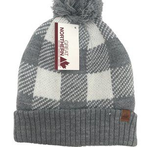 Great Northern | Women's Knit Winter Hat | White & Grey | One Size